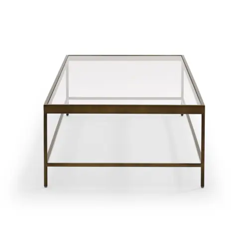 Vienna Lg Rect Coffee Table - Glass/Antique