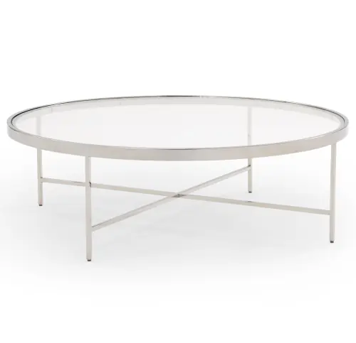 Vienna Lg Round Coffee Table - Glass/Steel