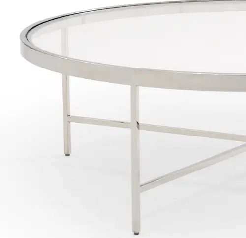 Vienna Lg Round Coffee Table - Glass/Steel