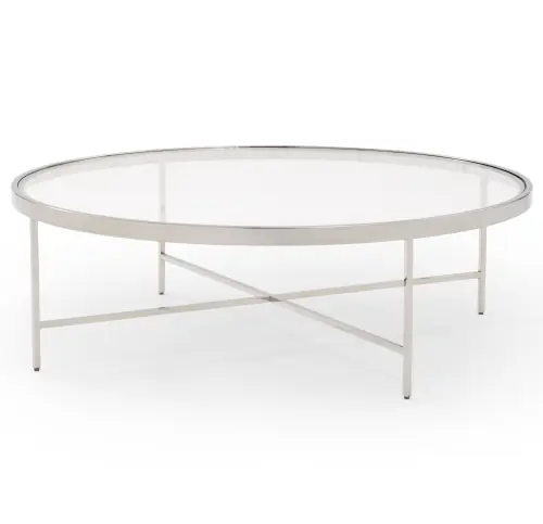 Vienna Lg Round Coffee Table - Glass/Steel