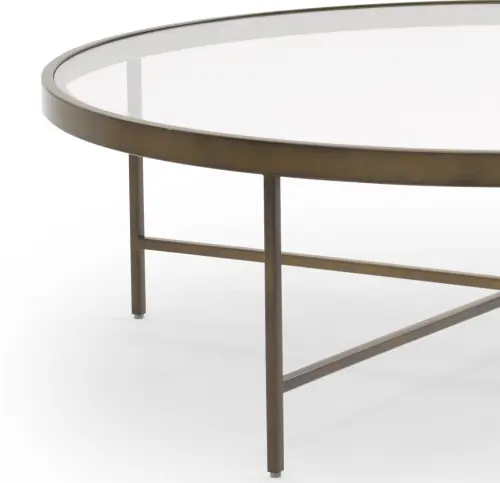 Vienna Lg Round Coffee Table - Glass/Antique