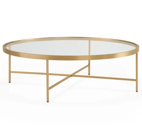 Vienna Lg Round Coffee Table - Glass/Brushed