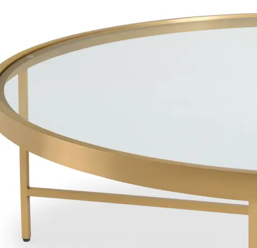 Vienna Lg Round Coffee Table - Glass/Brushed