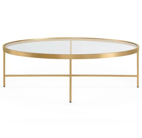 Vienna Lg Round Coffee Table - Glass/Brushed