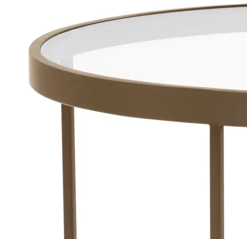 Vienna Round Side Table - Glass/Antique Brass
