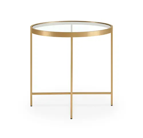 Vienna Round Side Table - Glass/Brushed Brass