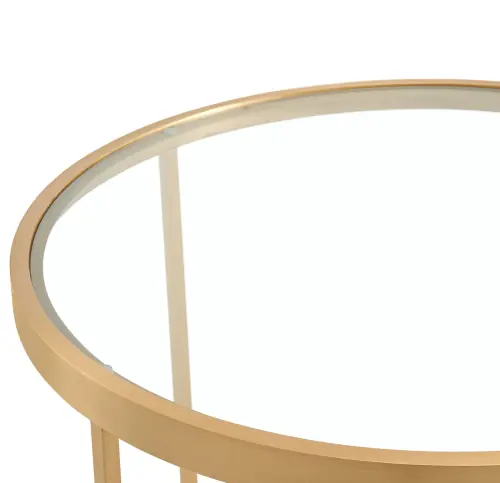 Vienna Round Side Table - Glass/Brushed Brass