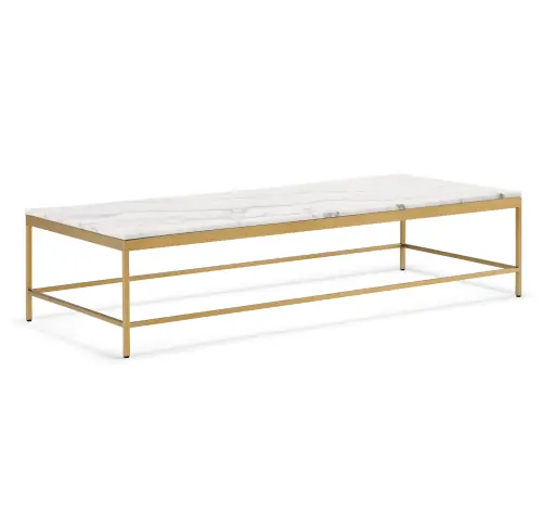 Vienna Lg Rect Coffee Table - Marble/Brushed