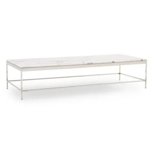 Vienna Lg Rect Coffee Table - Marble/Steel