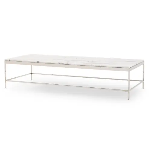 Vienna Lg Rect Coffee Table - Marble/Steel
