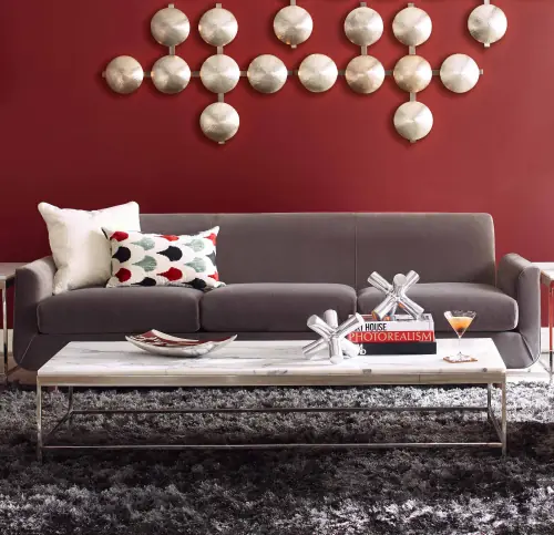Vienna Lg Rect Coffee Table - Marble/Steel