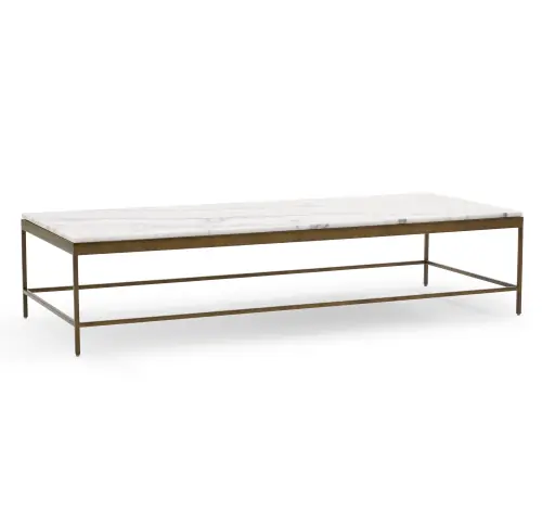 Vienna Lg Rect Coffee Table - Marble/Antique