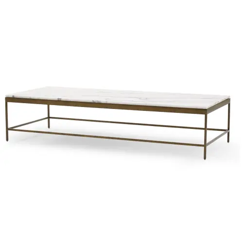 Vienna Lg Rect Coffee Table - Marble/Antique