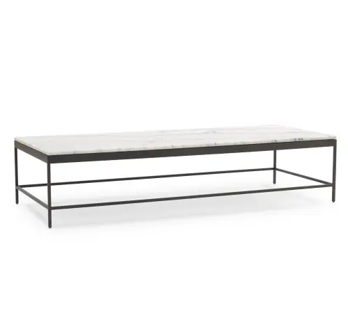 Vienna Lg Rect Coffee Table - Marble/Pewter
