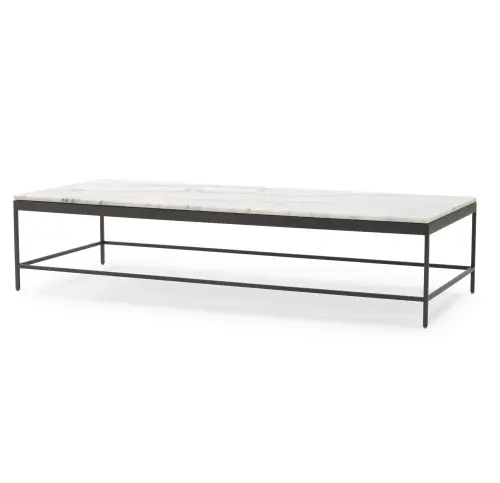 Vienna Lg Rect Coffee Table - Marble/Pewter