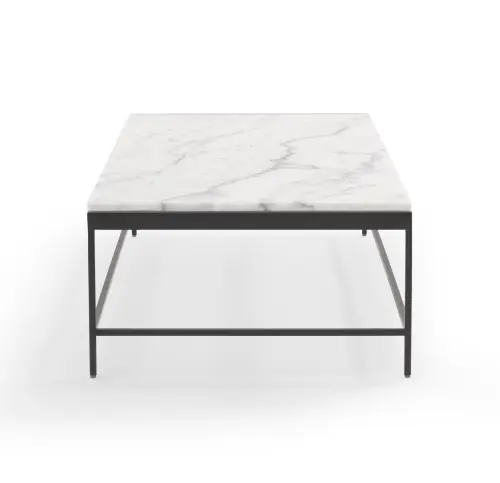 Vienna Lg Rect Coffee Table - Marble/Pewter