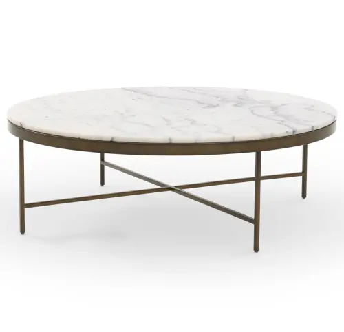 Vienna Lg Round Coffee Table - Marble/Antique