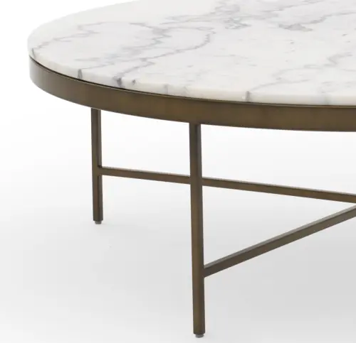 Vienna Lg Round Coffee Table - Marble/Antique