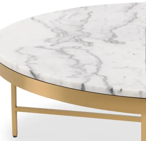 Vienna Lg Round Coffee Table - Marble/Brushed