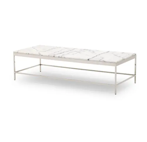 Vienna Rectangle Coffee Table - Marble/Steel