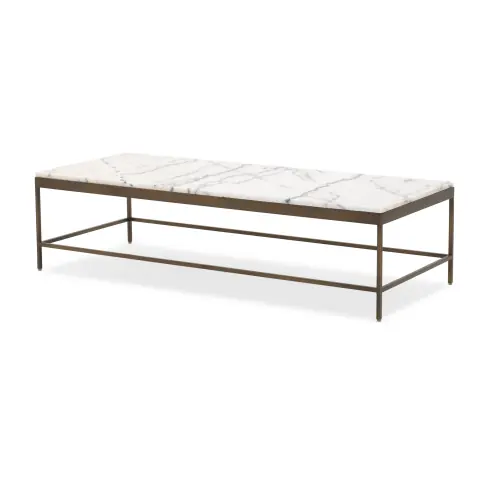 Vienna Rectangle Coffee Table - Marble/Antique