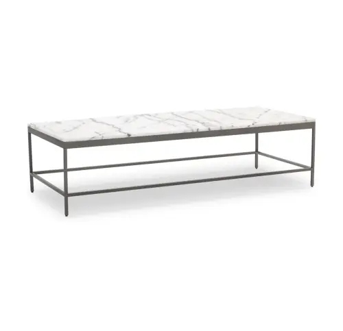 Vienna Rectangle Coffee Table - Marble/Pewter