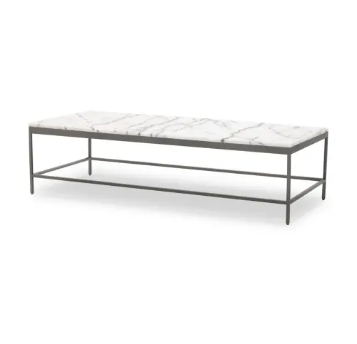 Vienna Rectangle Coffee Table - Marble/Pewter