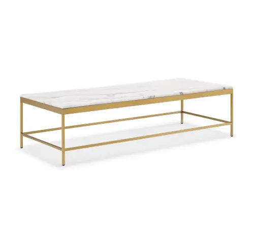 Vienna Rectangle Coffee Table - Marble/Brushed