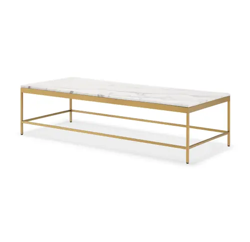 Vienna Rectangle Coffee Table - Marble/Brushed