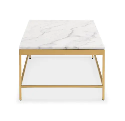 Vienna Rectangle Coffee Table - Marble/Brushed