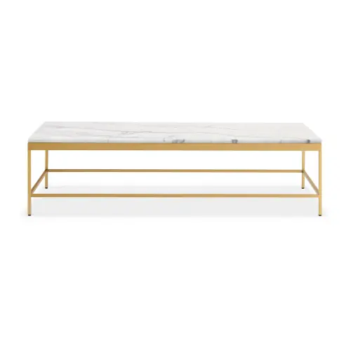 Vienna Rectangle Coffee Table - Marble/Brushed