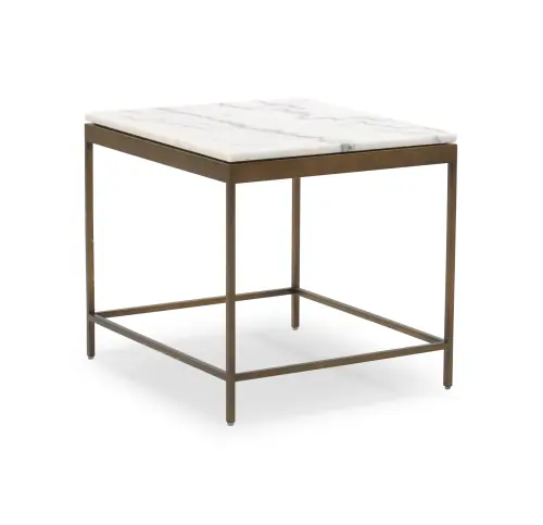 Vienna Side Table - Marble/Antique Brass
