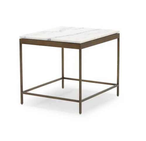 Vienna Side Table - Marble/Antique Brass