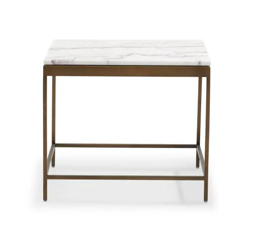 Vienna Side Table - Marble/Antique Brass