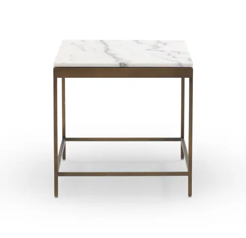 Vienna Side Table - Marble/Antique Brass
