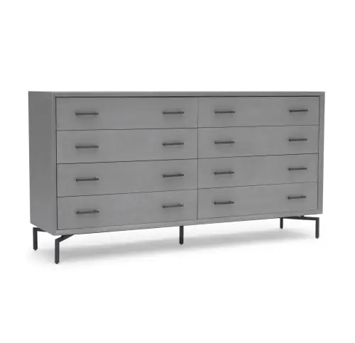 Ming 8-Drawer Dresser - Gray/Pewter