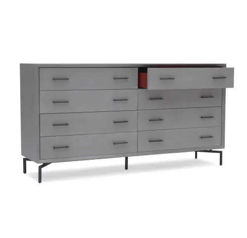 Ming 8-Drawer Dresser - Gray/Pewter