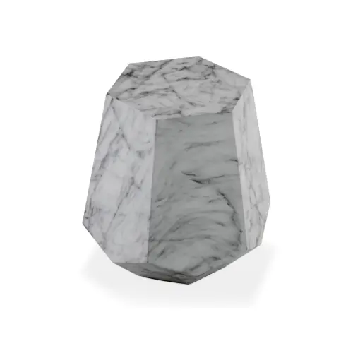 Delta Pull-Up Table - Matte White Faux Marble