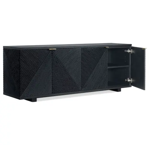 Miles Media Console - Carbon Oak