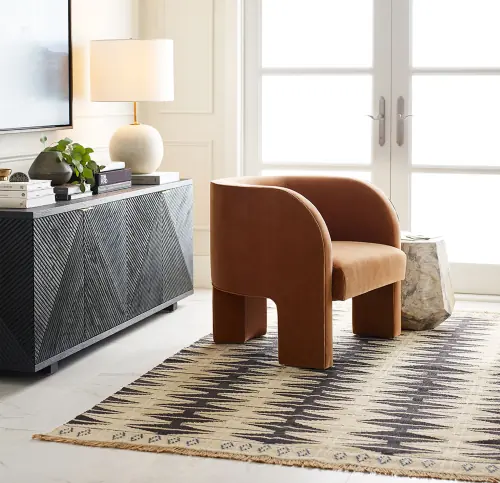 Miles Media Console - Carbon Oak