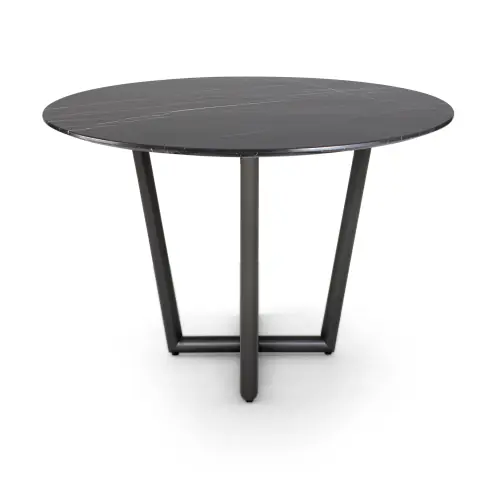 Modern Oval Dining Table - Black/Pewter
