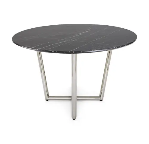 Modern Oval Dining Table - Black/Steel