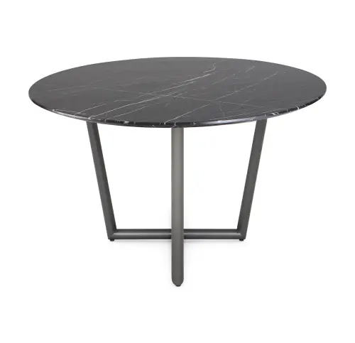 Modern Oval Dining Table - Black/Pewter