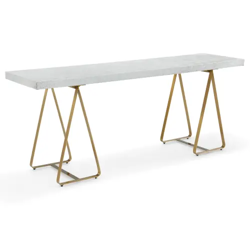 Clark Console - Gray/Brass