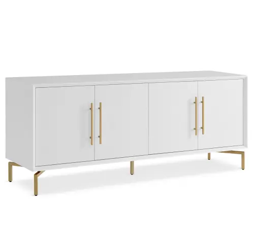 Ming Media Cabinet - White/Brass