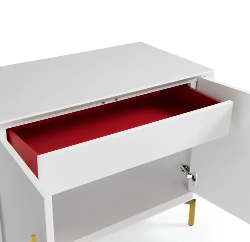 Ming Media Cabinet - White/Brass
