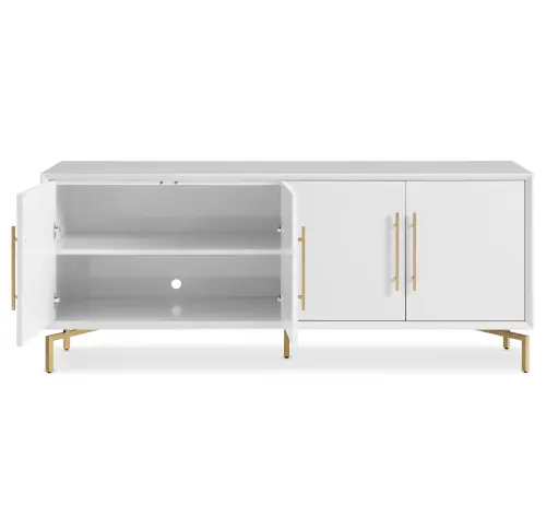 Ming Media Cabinet - White/Brass