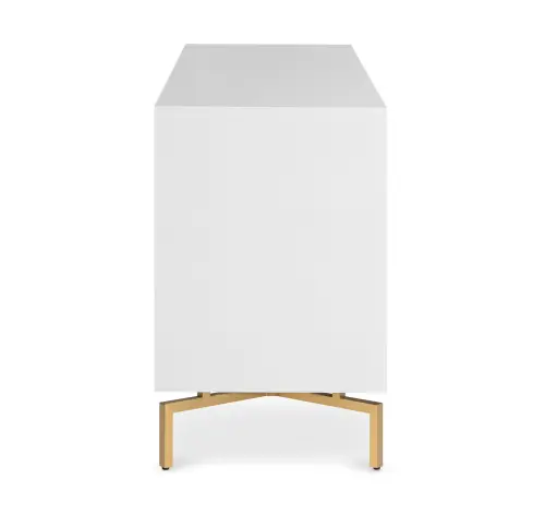 Ming Media Cabinet - White/Brass