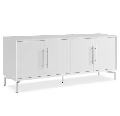 Ming Media Cabinet - White/Steel