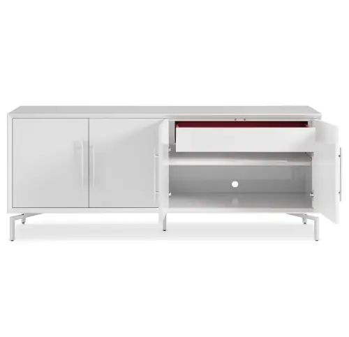 Ming Media Cabinet - White/Steel